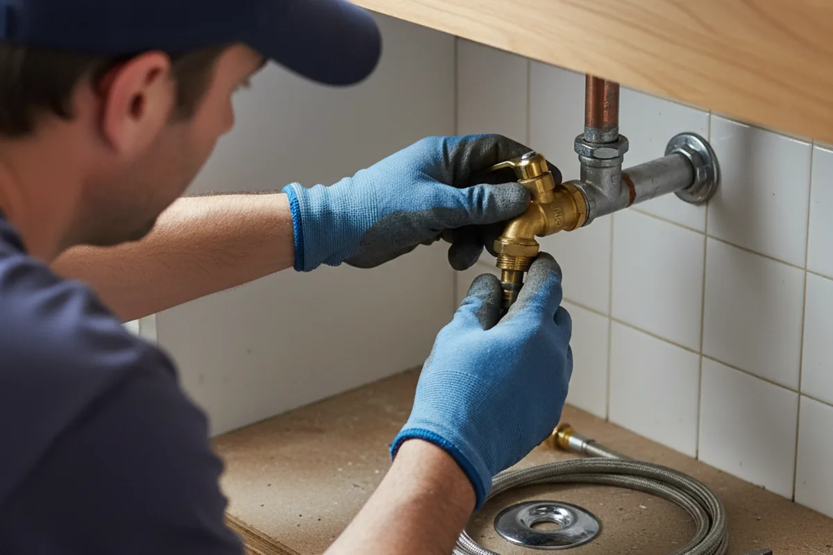 Shutoff valve and fitting work during Emergency Plumbing in Perkiomenville